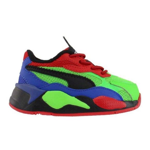 Puma RS-X3 Tailored AC Toddler Sneakers 5C “Red / Green / Black” Style 373718-01 - Picture 1 of 7